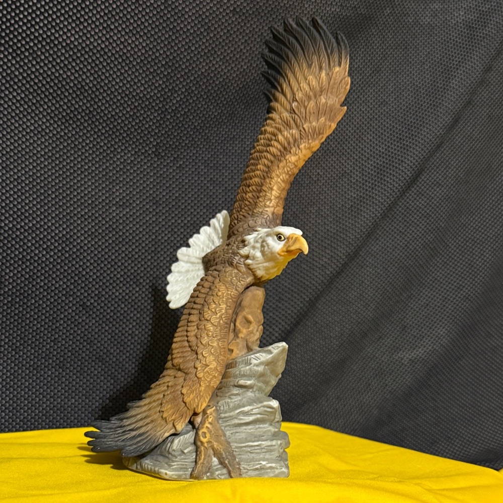 Majestic Brown and White Eagle Figurine 9” tall